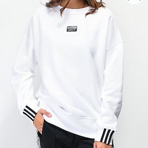 Adidas oversized white sweatshirt